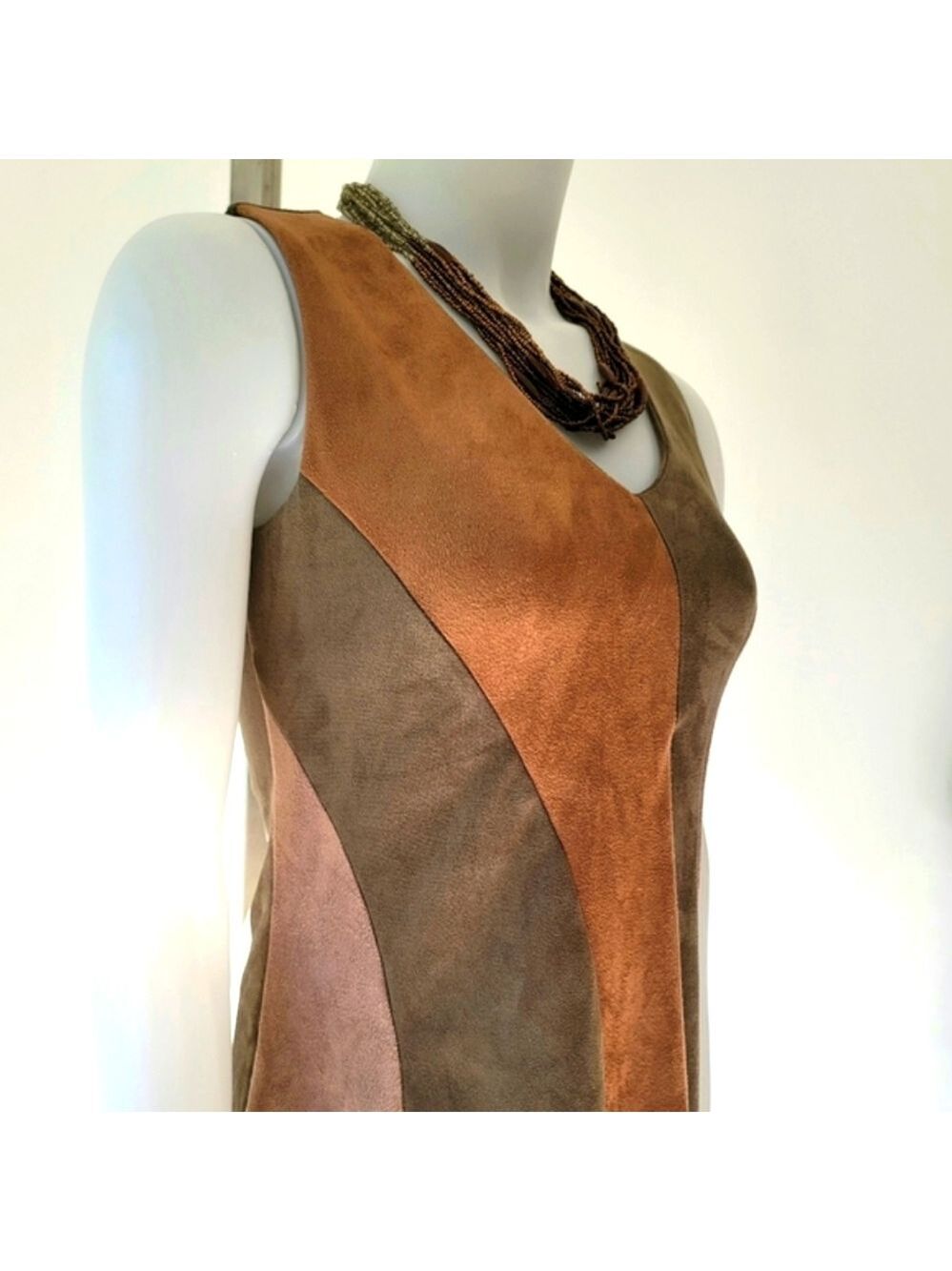 Suzy Shier Petite Sleeveless Suede Shift Dress Size S